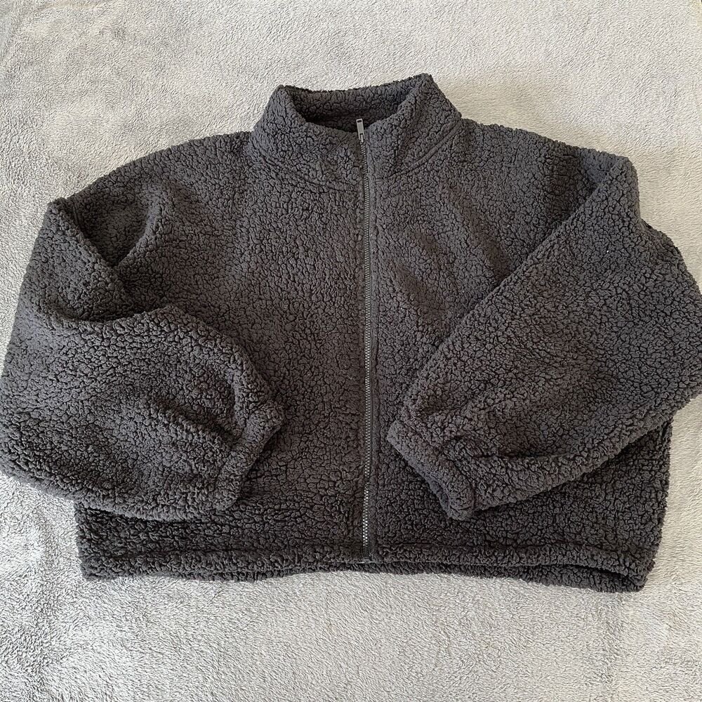 Express Fleece Jacket Coat Women’s Black XL Full Zip Sherpa